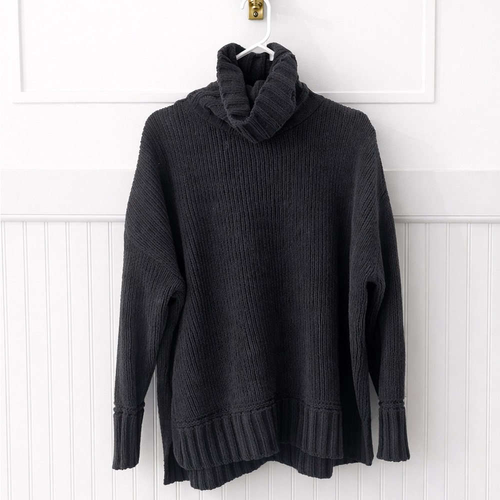 aerie Charcoal Black Cowl Neck Sweater